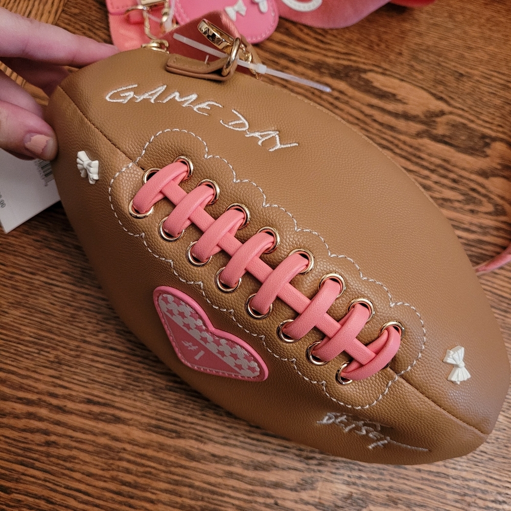 NEW VIRAL Betsey Johnson Kitsch Crossbody Football Purse 🏈🎀 - Picture 4 of 9